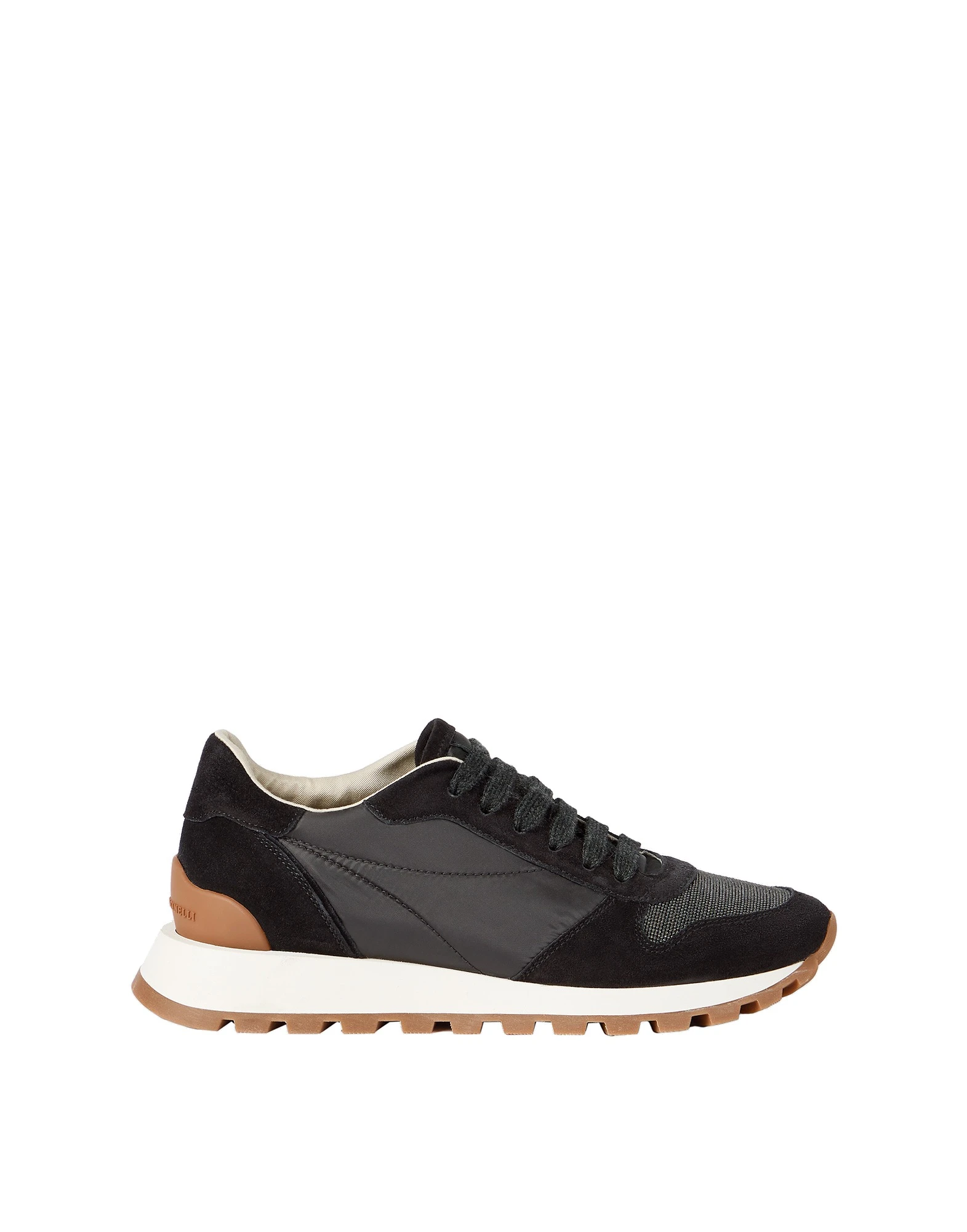 Brunello Cucinelli Suede and fabric runners in Black | Buy Sneakers at Luxury Shoes Brunello Cucinelli Suede and fabric runners in Black