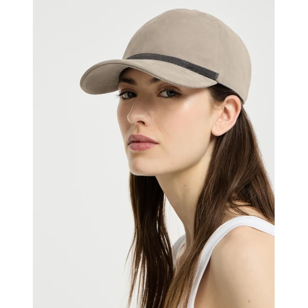 Brunello Cucinelli Suede baseball cap in Light Grey, view 2 | Hats | Luxury Shoes 