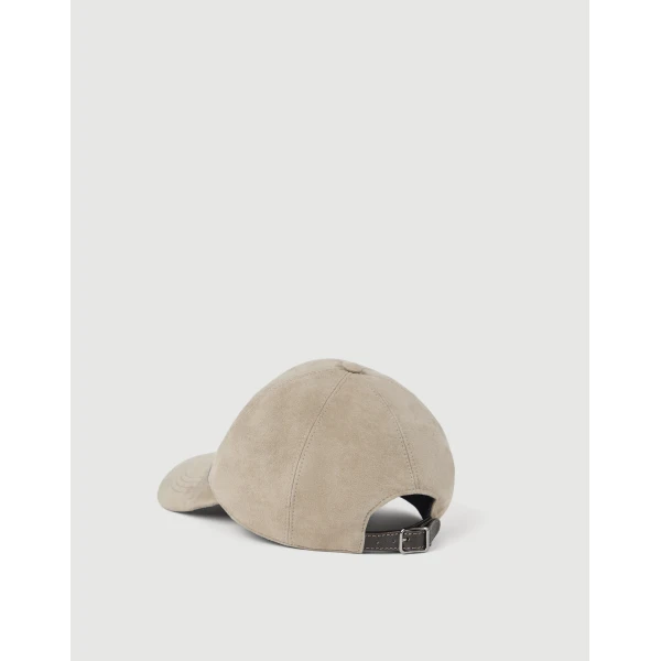 Brunello Cucinelli Suede baseball cap in Light Grey, view 3 | Hats | Luxury Shoes 