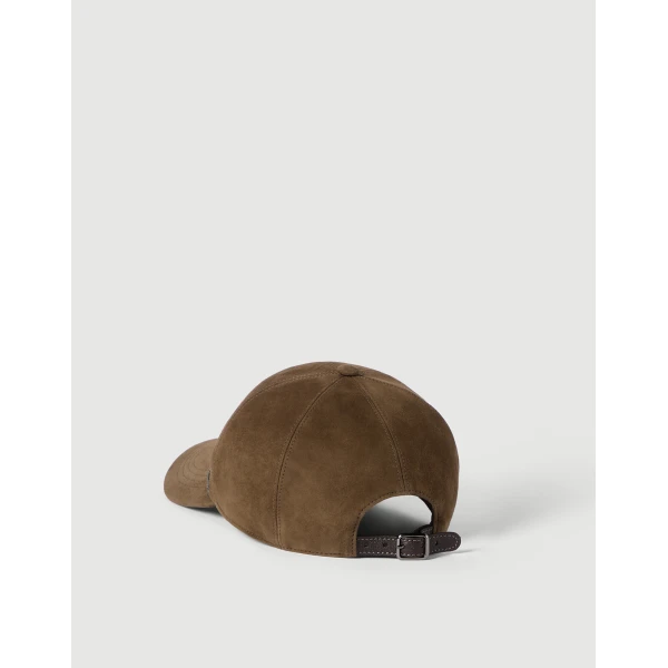 Brunello Cucinelli Suede baseball cap in Origano, view 2 | Hats | Luxury Shoes 