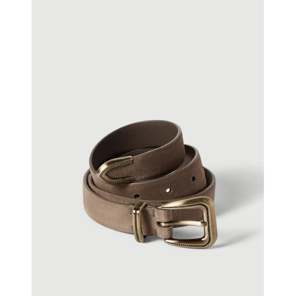 Brunello Cucinelli Suede belt in Brown, view 2 | Belts | Luxury Shoes 