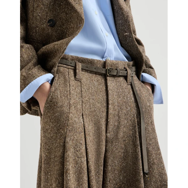 Brunello Cucinelli Suede belt with shiny loop in Pepper, view 3 | Belts | Luxury Shoes 