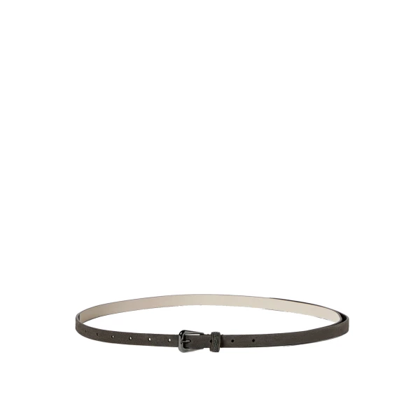 Brunello Cucinelli Suede belt with shiny loop in Pepper | Belts | Luxury Shoes 