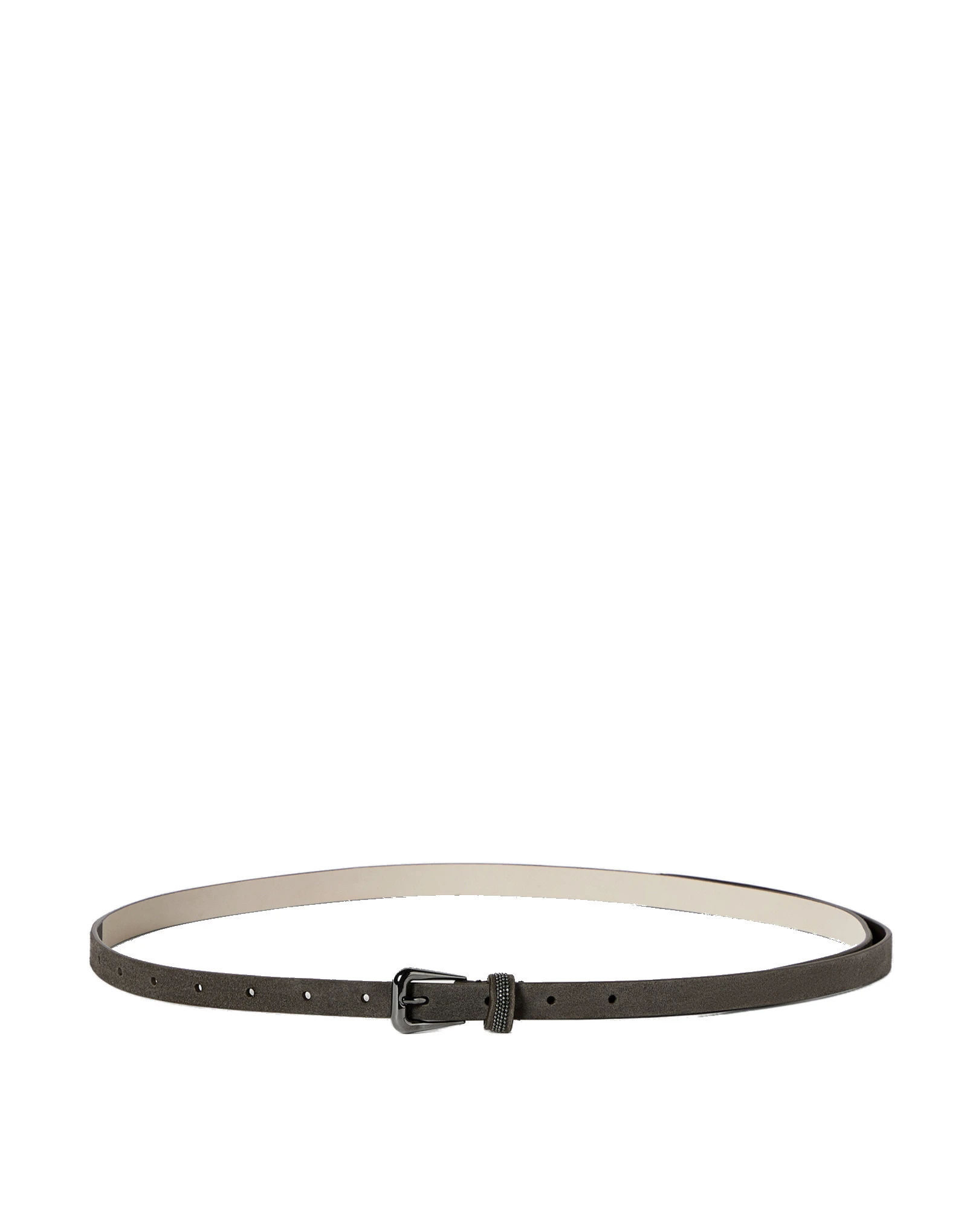 Brunello Cucinelli Suede belt with shiny loop in Pepper Brunello Cucinelli Suede belt with shiny loop in Pepper | Belts | Luxury Shoes