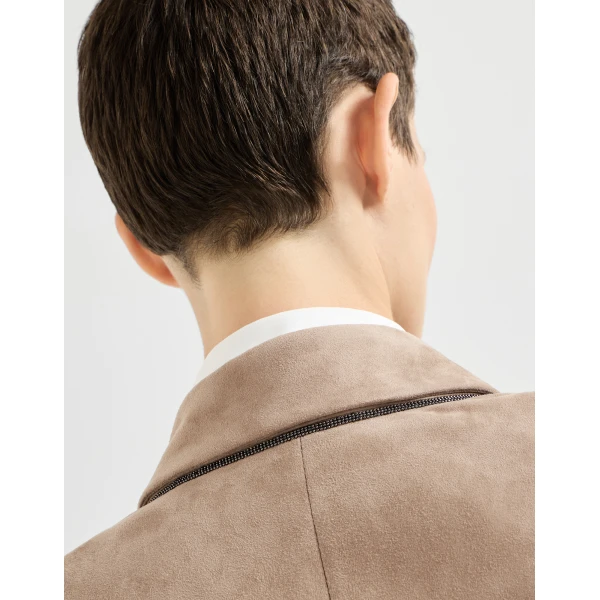 Suede blazer in Light Brown - Image 4