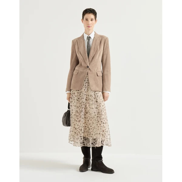 Suede blazer in Light Brown - Image 6