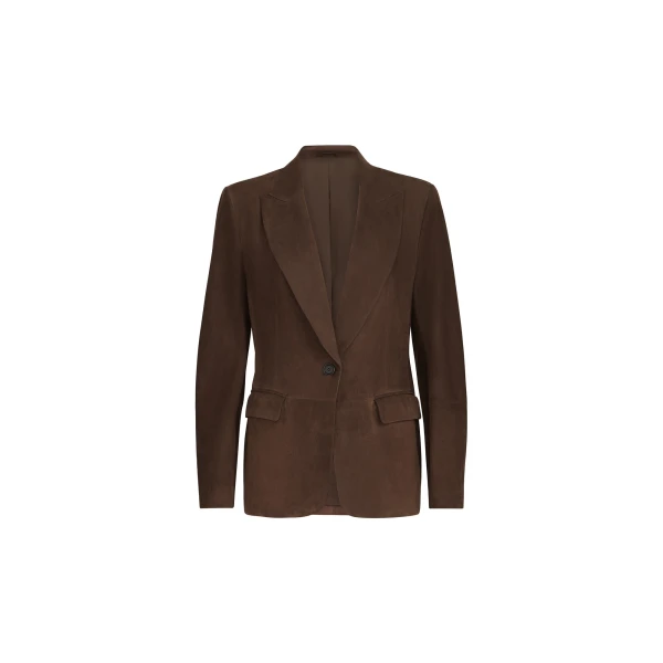 Brunello Cucinelli Suede blazer in Rust Brown