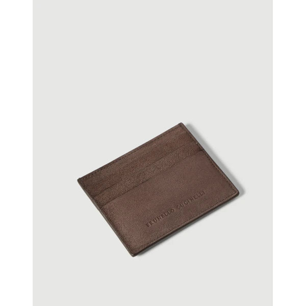 Brunello Cucinelli Suede card case in Espresso, view 3 | Wallets & Purses | Luxury Shoes 