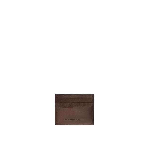 Brunello Cucinelli Suede card case in Espresso | Wallets & Purses | Luxury Shoes 