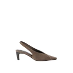 Brunello Cucinelli Suede city slingbacks in Bark