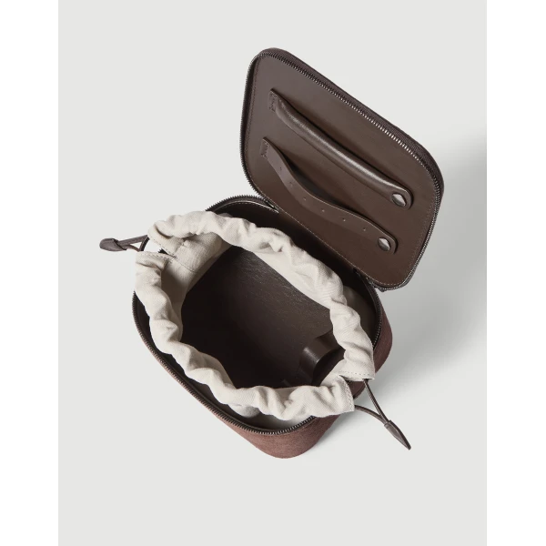 Brunello Cucinelli Suede jewelry box in Cappuccino, view 4 | Accessories | Luxury Shoes 