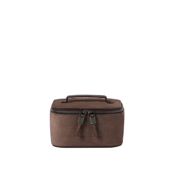 Brunello Cucinelli Suede jewelry box in Cappuccino | Accessories | Luxury Shoes 