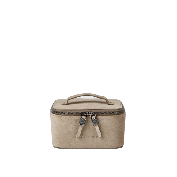 Brunello Cucinelli Suede jewelry box in Light Grey | Accessories | Luxury Shoes 