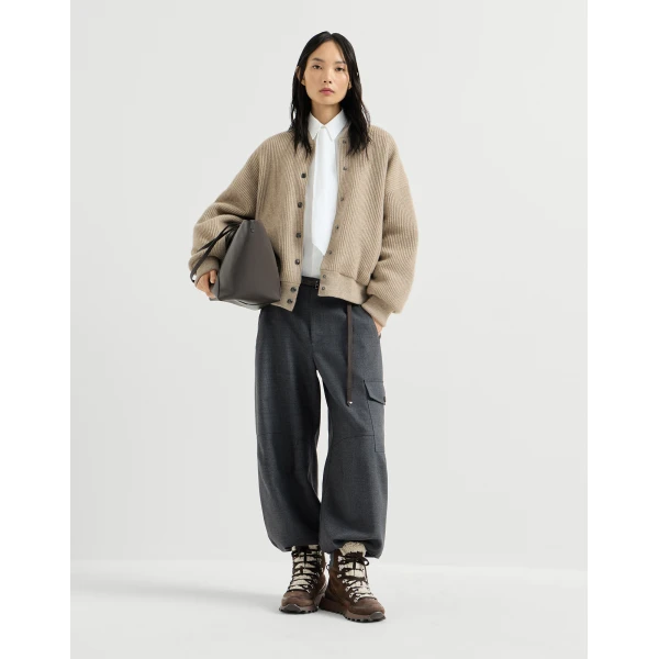 Suede, knit and shearling runners in Espresso - Image 6