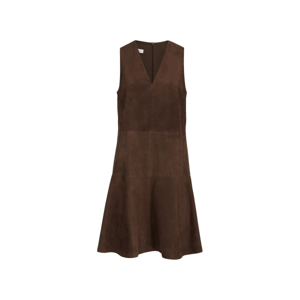 Suede mini dress in Rust Brown
