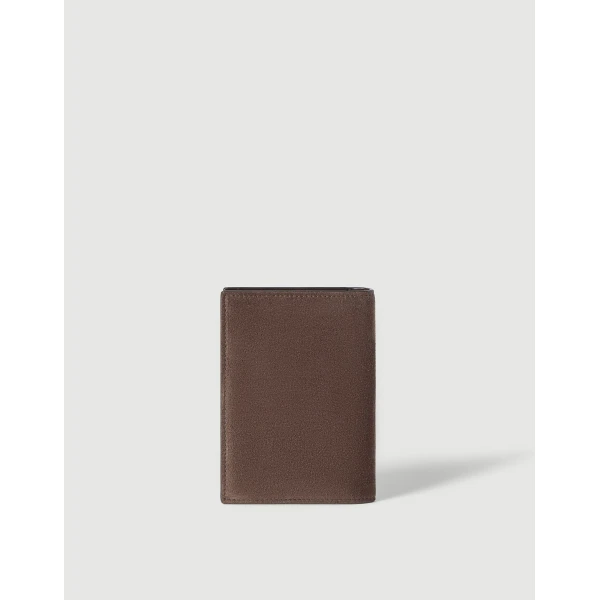 Brunello Cucinelli Suede passport holder in Espresso, view 2 | Wallets & Purses | Luxury Shoes 
