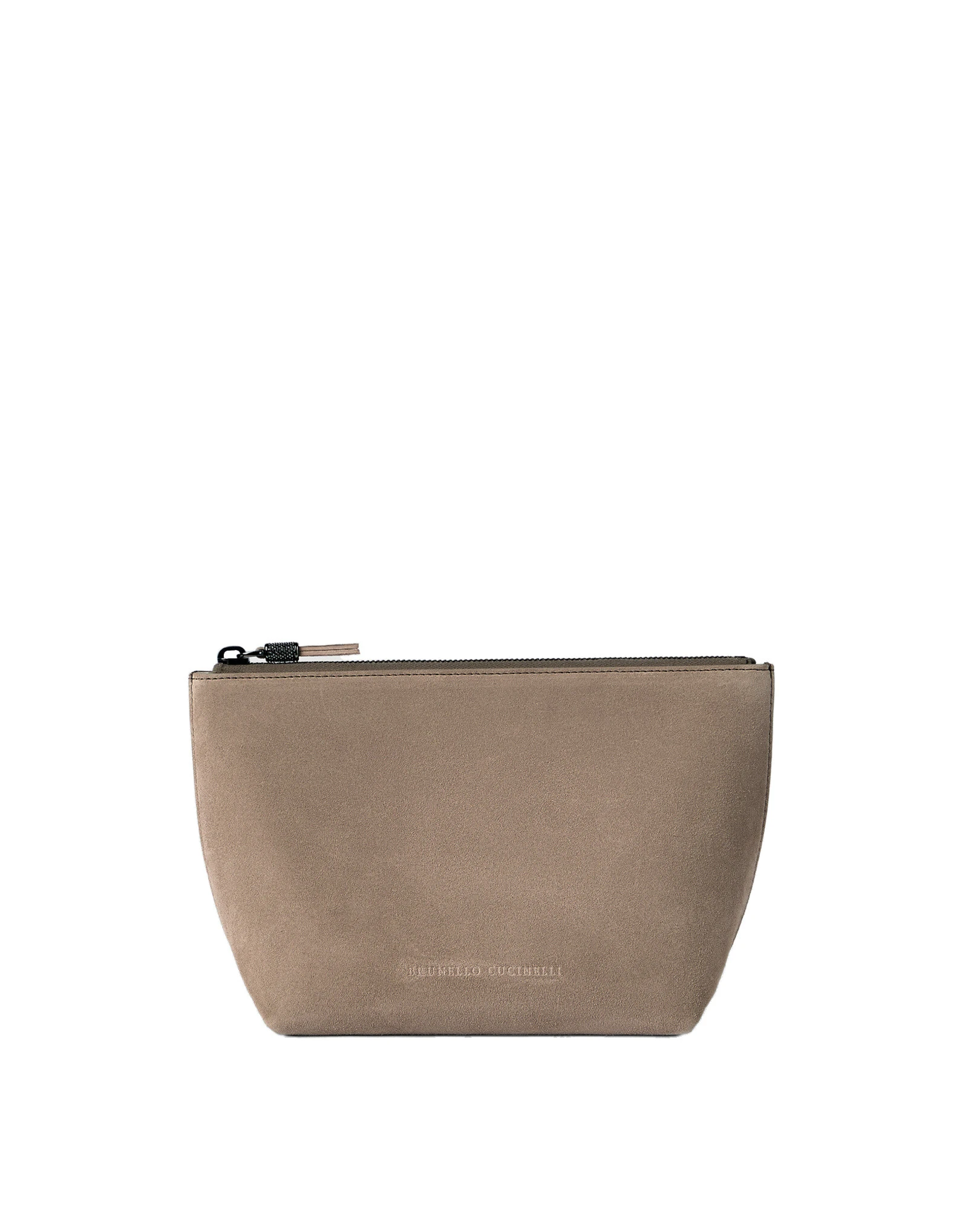 Brunello Cucinelli Suede pouch with monili in Light Grey Brunello Cucinelli Suede pouch with monili in Light Grey | Wallets & Purses | Luxury Shoes