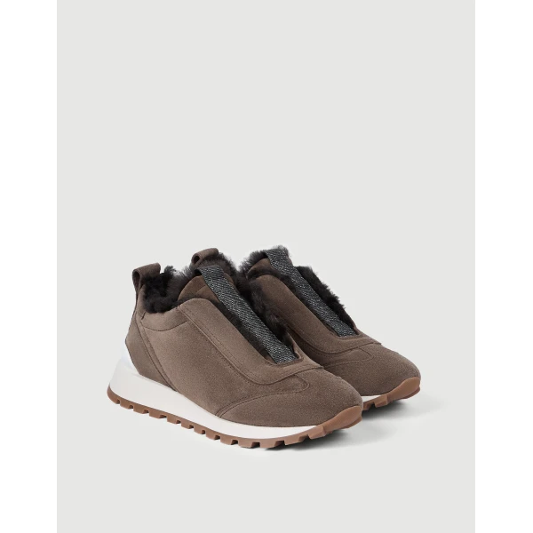 Suede runners in Pine Cone Brown - Image 2