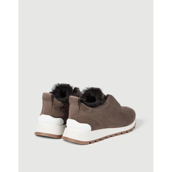 Suede runners in Pine Cone Brown - Image 3