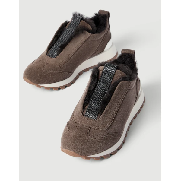 Suede runners in Pine Cone Brown - Image 4