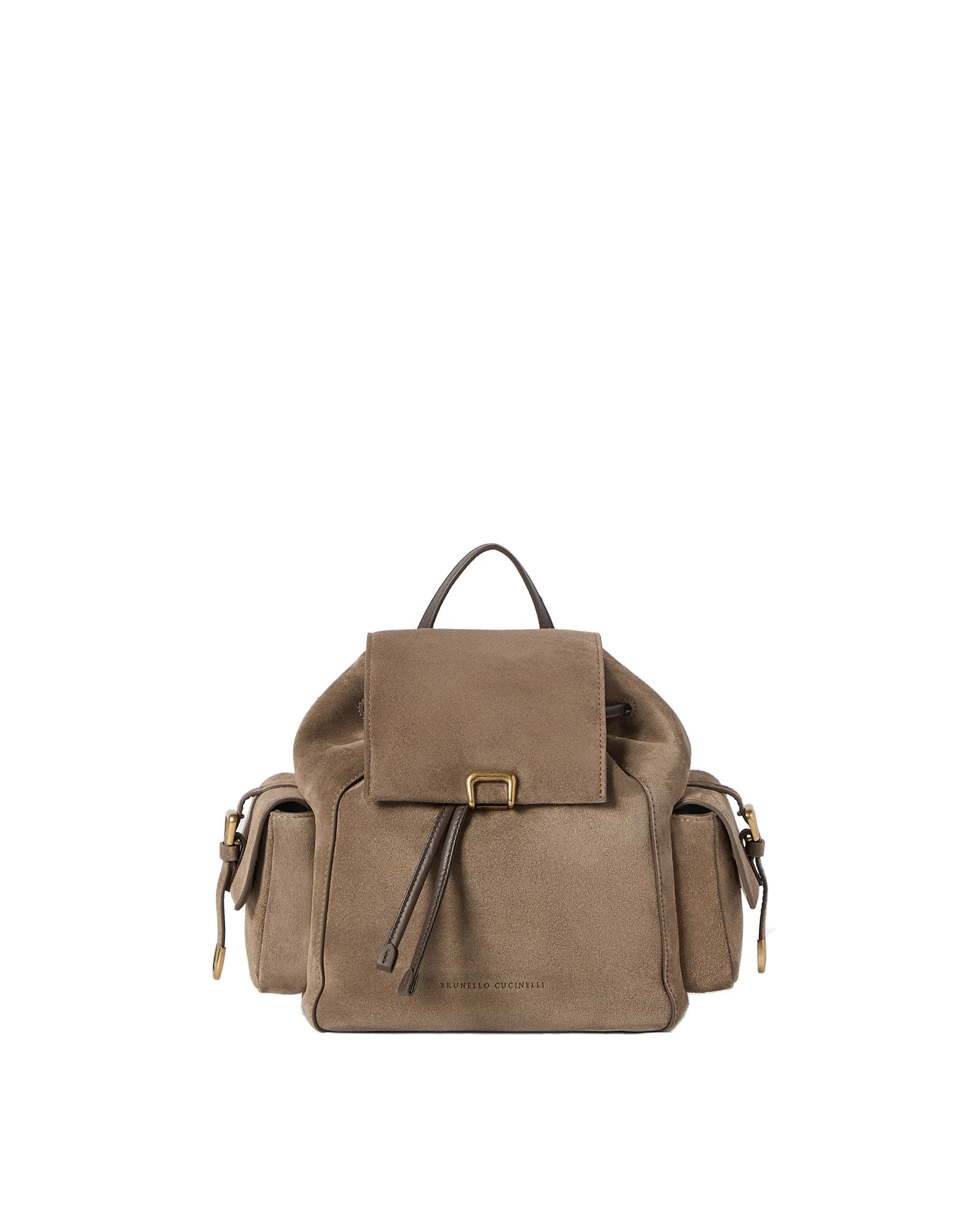Brunello Cucinelli Suede sartorial backpack in Bark | Buy Shoulder & Crossbody Bags at Luxury Shoes Brunello Cucinelli Suede sartorial backpack in Bark