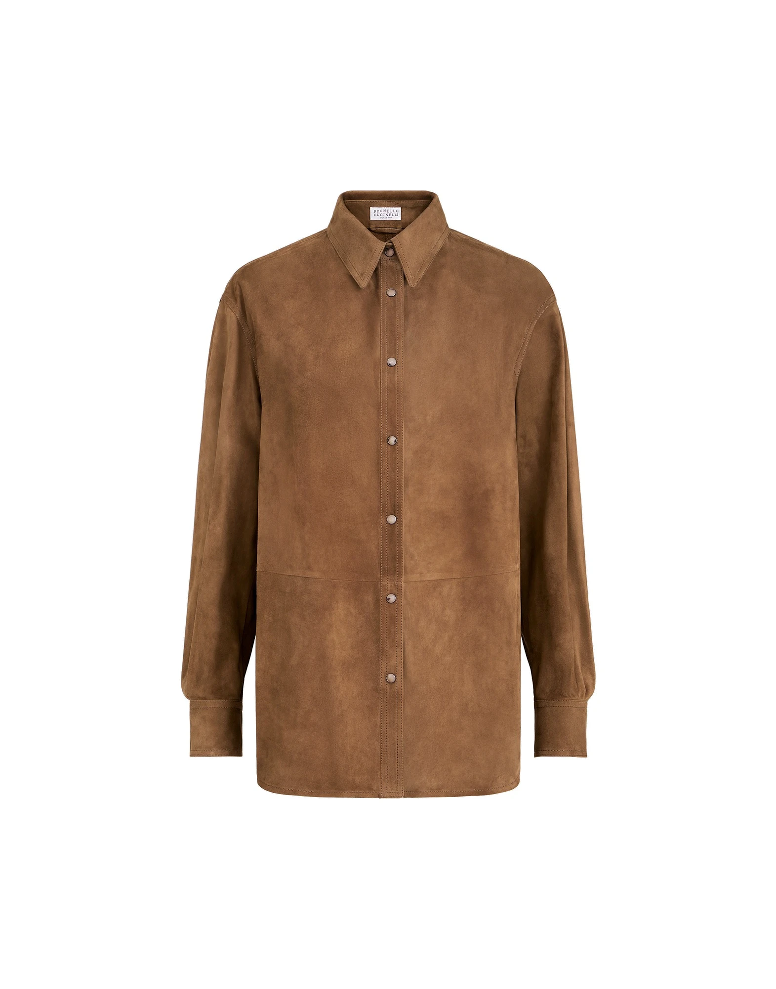 Brunello Cucinelli Suede shirt with monili in Light Brown | Buy Jackets at Luxury Shoes Brunello Cucinelli Suede shirt with monili in Light Brown