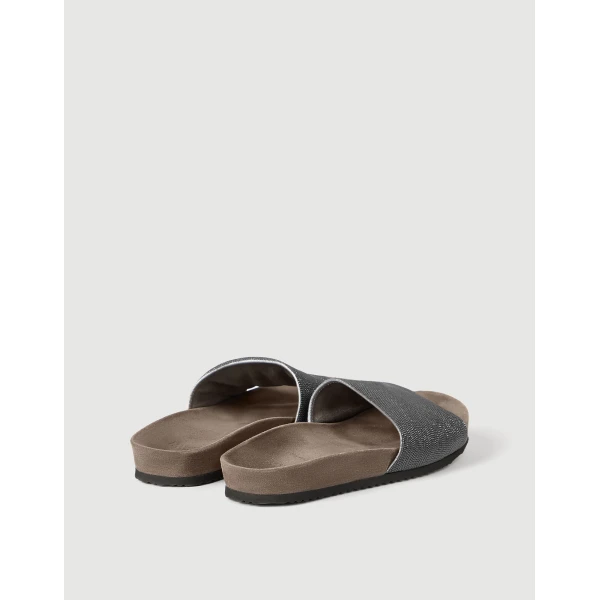 Suede slides in Silver - Image 3