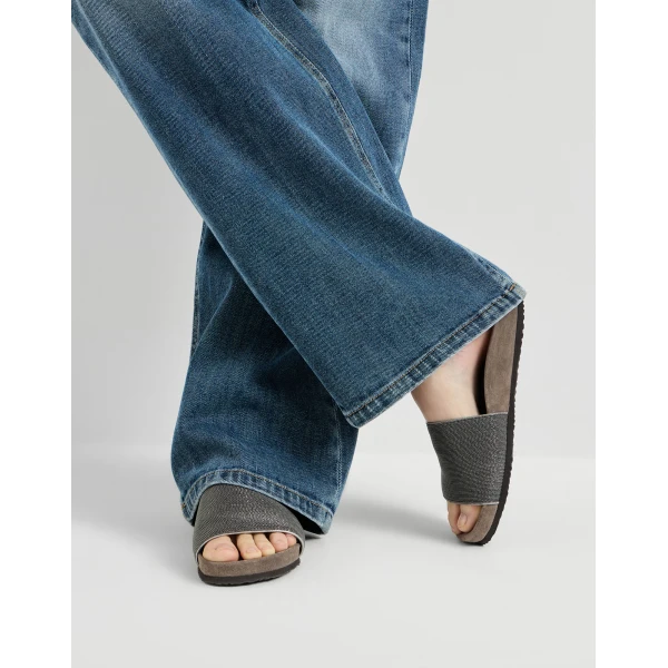 Suede slides in Silver - Image 5
