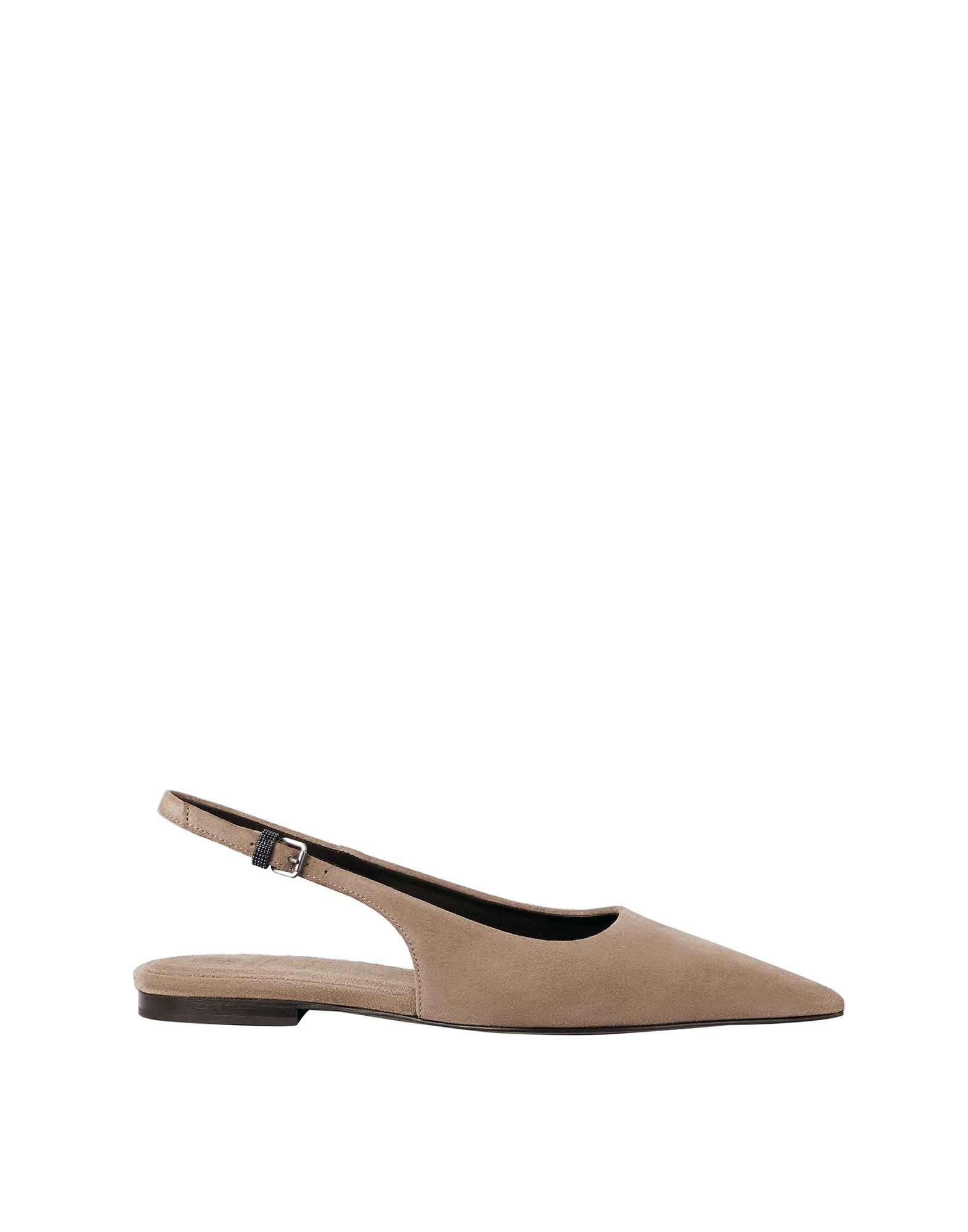 Brunello Cucinelli Suede slingback flats in Brown | Buy Shoes at Luxury Shoes Brunello Cucinelli Suede slingback flats in Brown