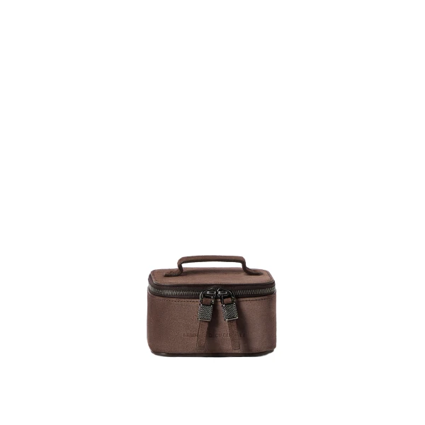 Suede small jewelry box in Cappuccino