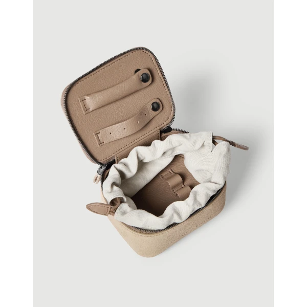 Brunello Cucinelli Suede small jewelry box in Light Grey, view 4 | Accessories | Luxury Shoes 