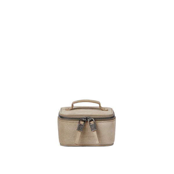 Brunello Cucinelli Suede small jewelry box in Light Grey | Accessories | Luxury Shoes 