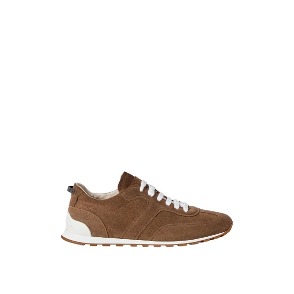 Suede sneakers with monili in Caramel
