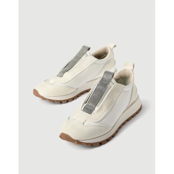 Suede sneakers with monili in White - Image 4