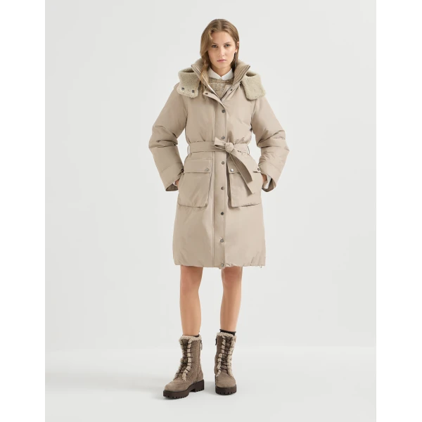 Brunello Cucinelli Taffeta down jacket in Beige, view 2 | Jackets | Luxury Shoes 