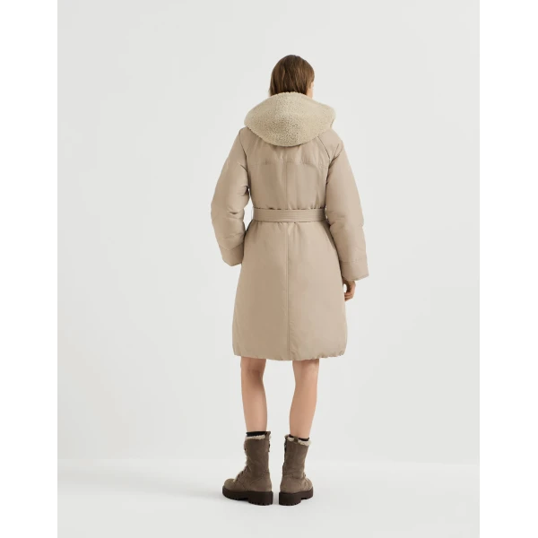 Brunello Cucinelli Taffeta down jacket in Beige, view 3 | Jackets | Luxury Shoes 