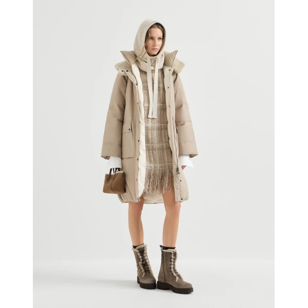 Brunello Cucinelli Taffeta down jacket in Beige, view 6 | Jackets | Luxury Shoes 