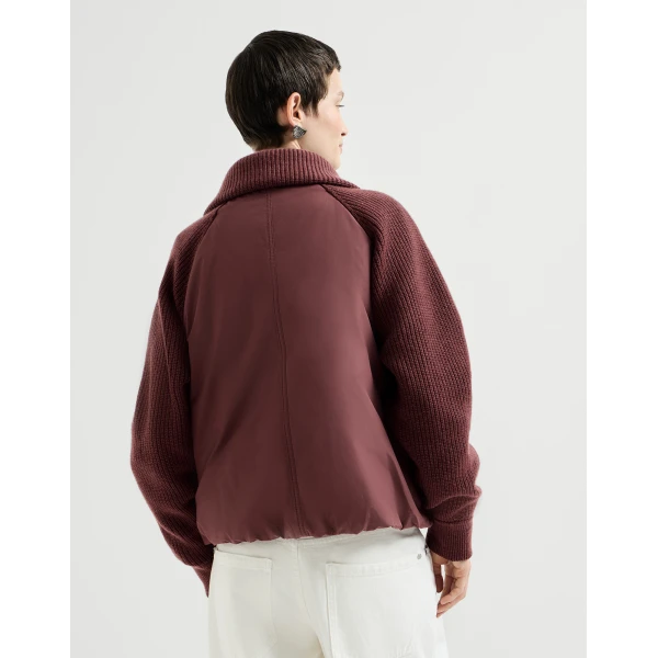 Taffeta down jacket in Burgundy - Image 3