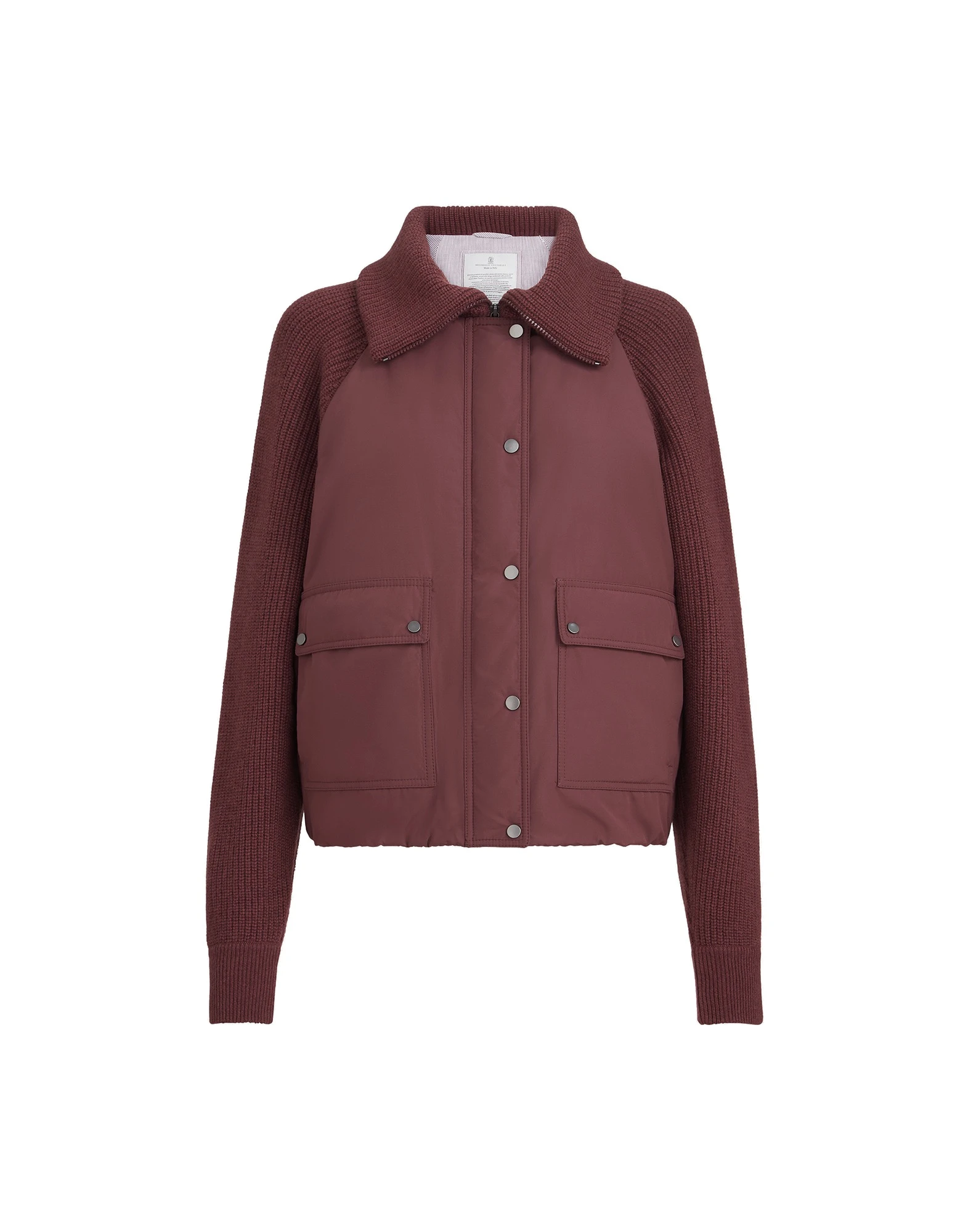 Brunello Cucinelli Taffeta down jacket in Burgundy | Buy Jackets at Luxury Shoes Brunello Cucinelli Taffeta down jacket in Burgundy