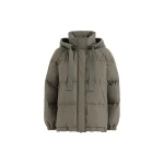 Brunello Cucinelli Taffeta down jacket with hood in Green