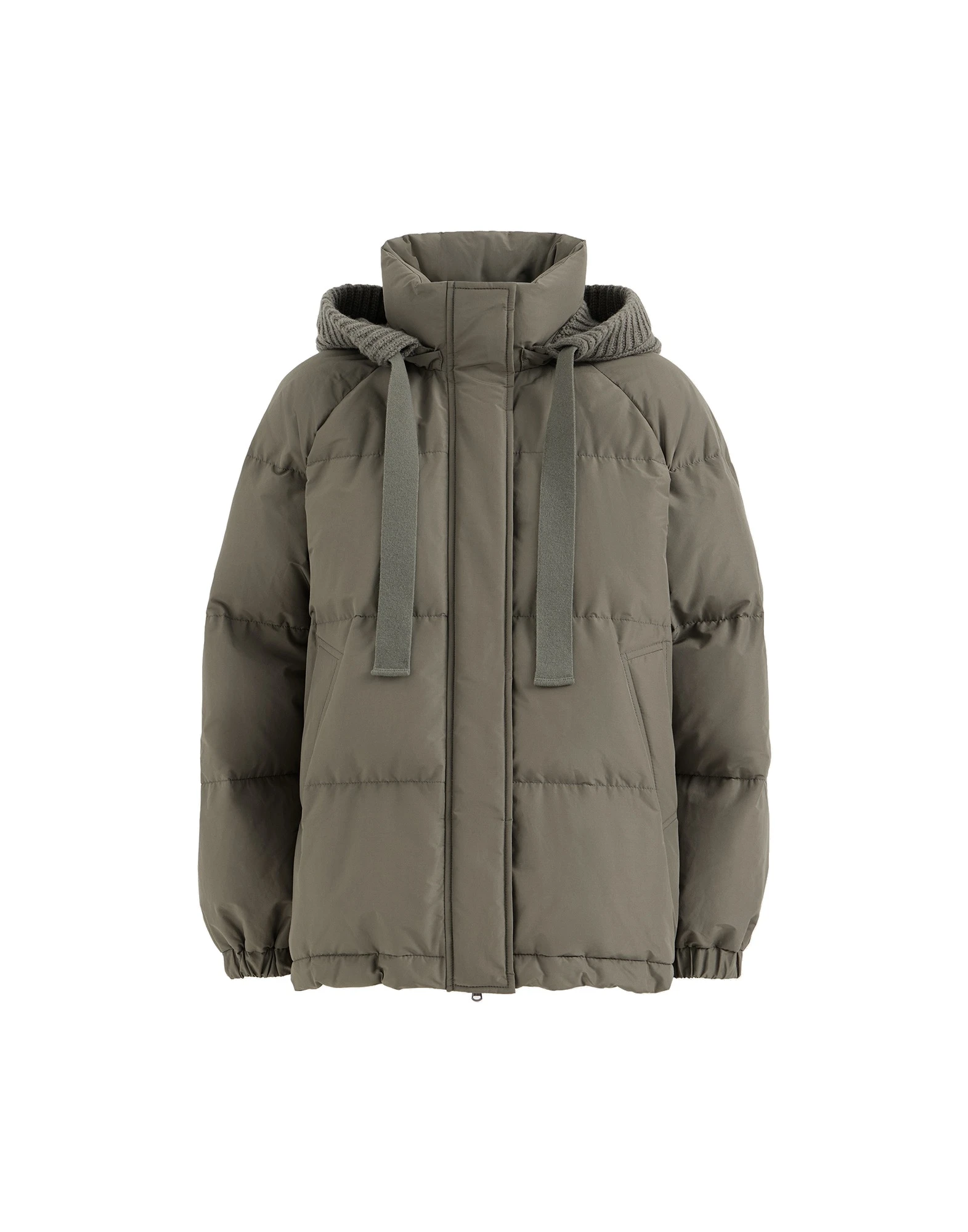 Brunello Cucinelli Taffeta down jacket with hood in Green | Buy Jackets at Luxury Shoes Brunello Cucinelli Taffeta down jacket with hood in Green