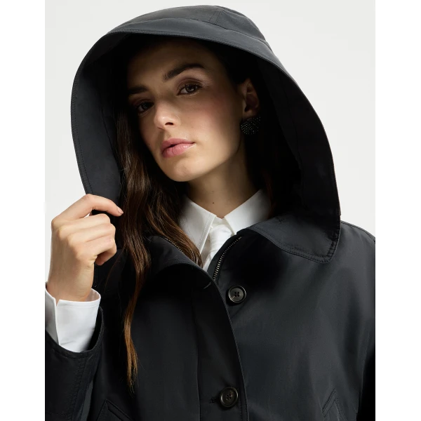 Brunello Cucinelli Taffeta outerwear jacket with monili in Blue