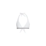 Brunello Cucinelli Techno jersey bikini top with monili in White