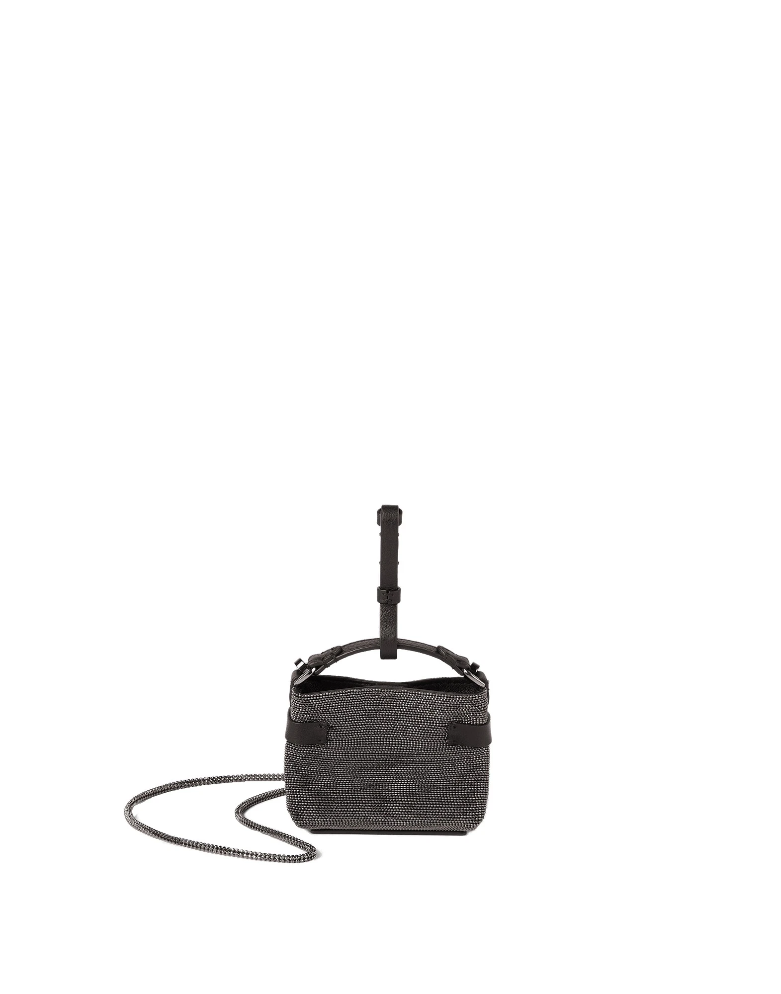 Brunello Cucinelli Top-Handle Essence micro bag in Anthracite | Buy Mini Bags at Luxury Shoes Brunello Cucinelli Top-Handle Essence micro bag in Anthracite