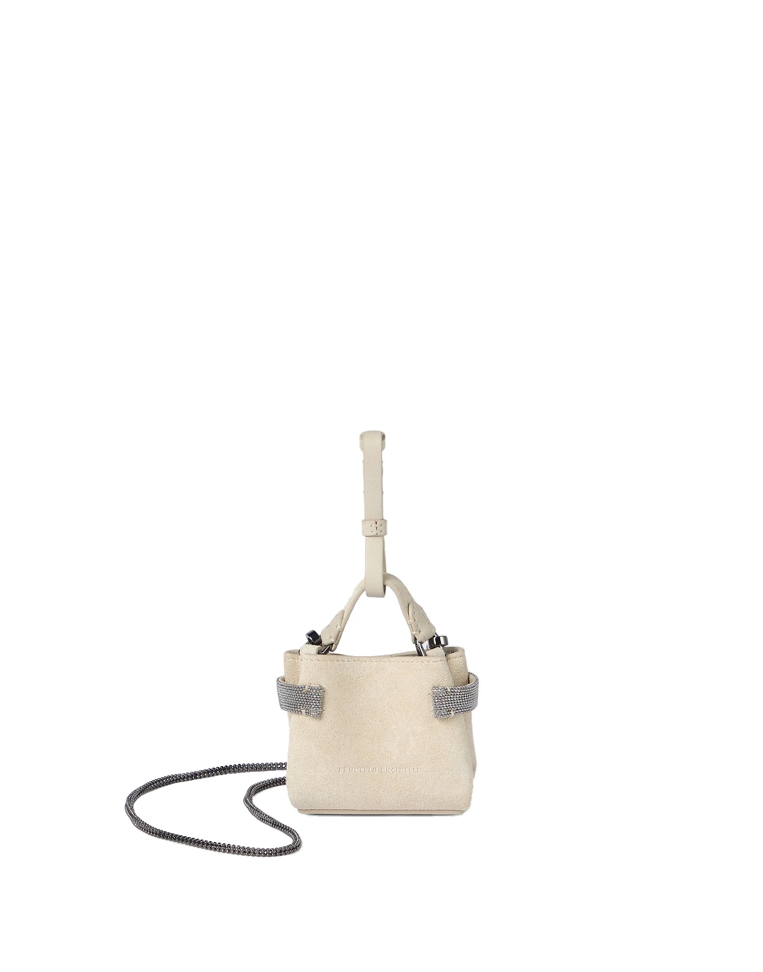 Brunello Cucinelli Top-Handle Essence micro bag in Ivory | Buy Mini Bags at Luxury Shoes Brunello Cucinelli Top-Handle Essence micro bag in Ivory
