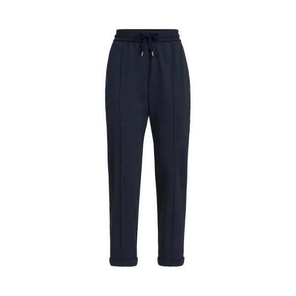 Brunello Cucinelli Track trousers with monili in Blue