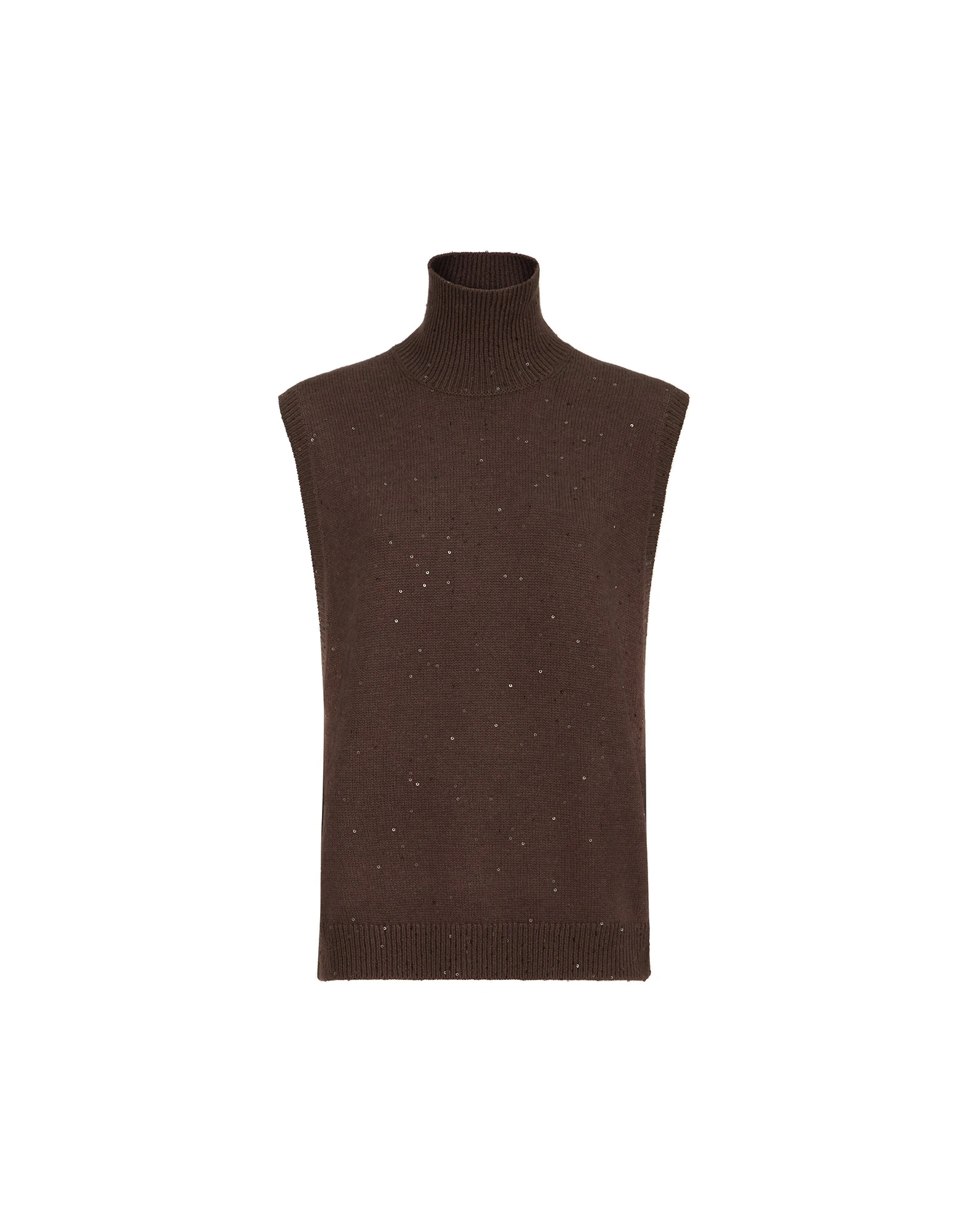 Brunello Cucinelli Turtleneck sweater vest in Brown Brunello Cucinelli