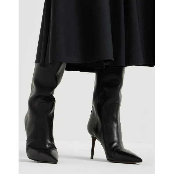 Brunello Cucinelli Twill Flute skirt in Black, view 4 | Skirts | Luxury Shoes 
