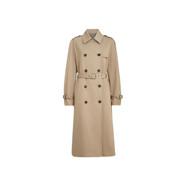 Brunello Cucinelli Twill trench with monili in Camel