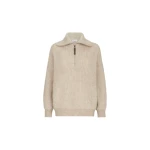 Brunello Cucinelli Vanisé high-neck sweater with half-zip in Beige | Sweaters | Luxury Shoes 
